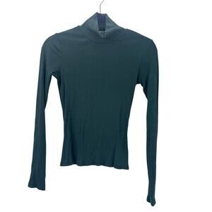 Lett Knitted Mock Neck Pullover Sweater Long Sleeve Green Size XSNWOT